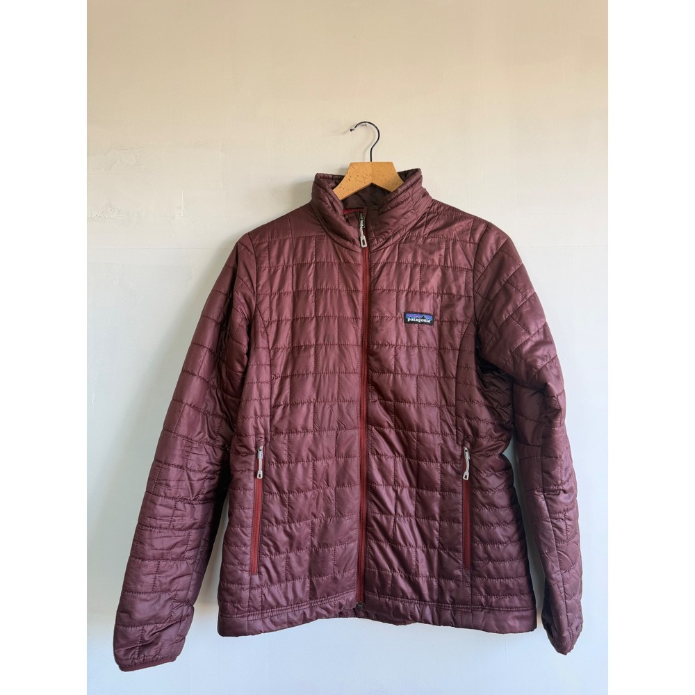 Patagonia Nano Puff Jacket Womens Gorpcore Medium Burgundy Red Quilted Insulated